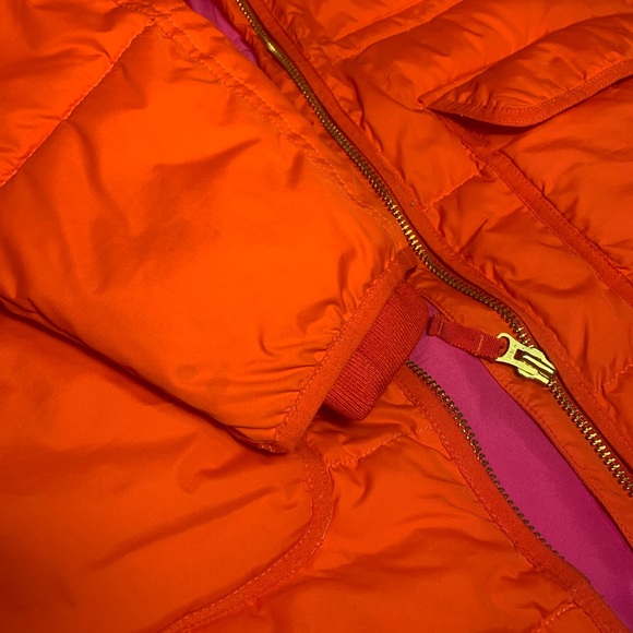 J. Crew Women's Orange Puffer Jacket, Medium - Picture 7 of 9